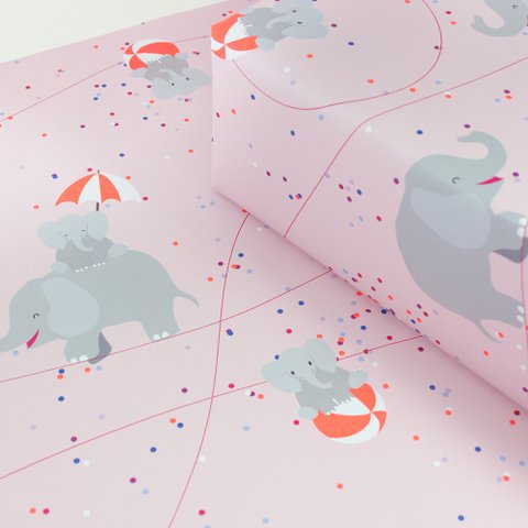 Wrapping paper Circus Elephants