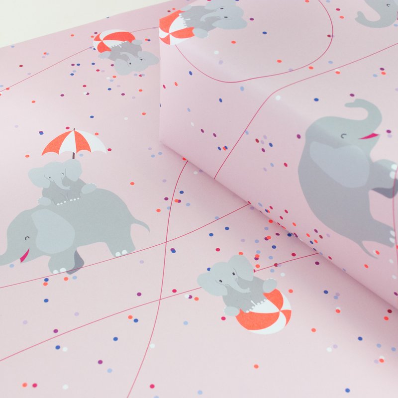 Wrapping paper Circus Elephants