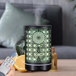Diffusore ad Ultrasuoni - Siena - Diffusione di Oli Essenziali con Telecomando - Metallo - Idea Regalo Originale
