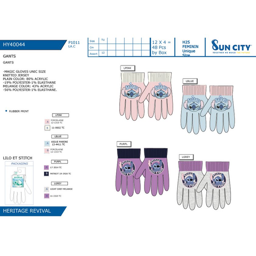 Kavel van 48 eenheden | Lilo And Stitch Kinderhandschoenen | Officieel gelicentieerde producten | SUN CITY-groep