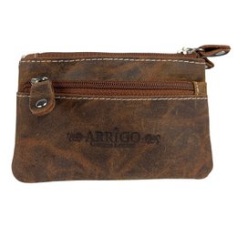 Vintage cognac -colored leather key pouch