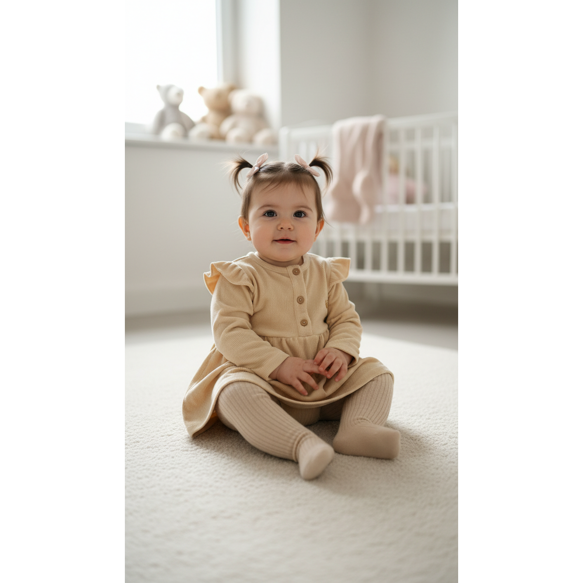 Little Chiq Baby dress ribbed fabric