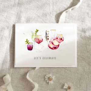Grußkarte · Cocktails · Let's celebrate