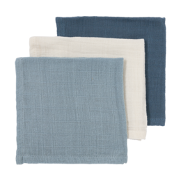 Hydrofiele doeken pre-washed Natural/jeans blue/indigo