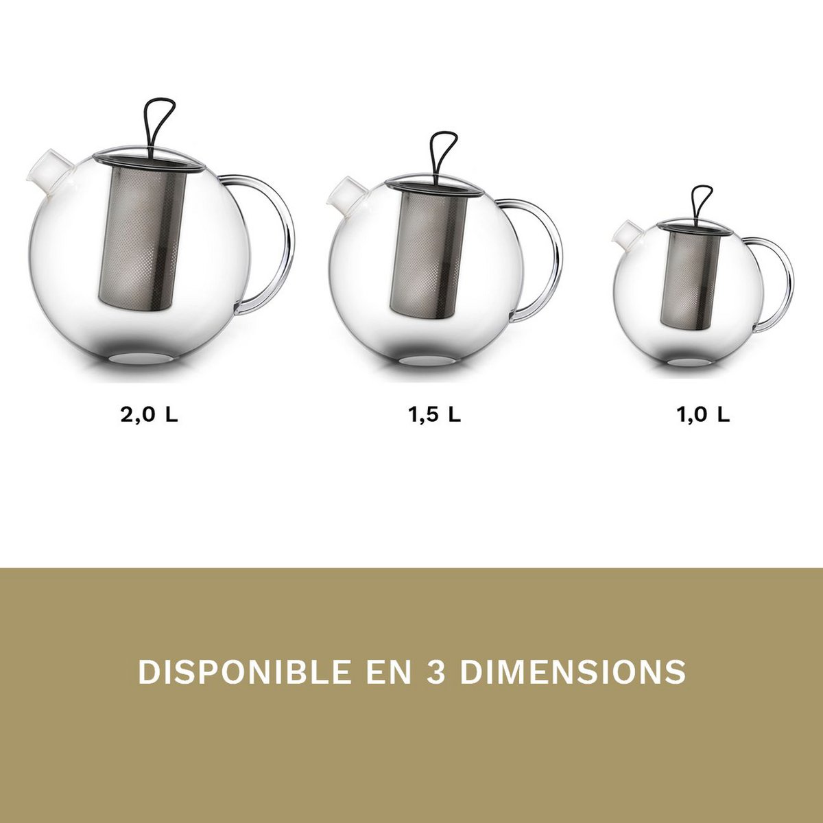 Creano Glas-Teekanne Jumbo 1,0l mit Sieb