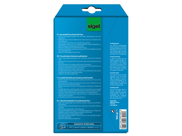 Inkjet photo paper Sigel 10x15cm Ultra 260grs super white 60+12 sheets high gloss