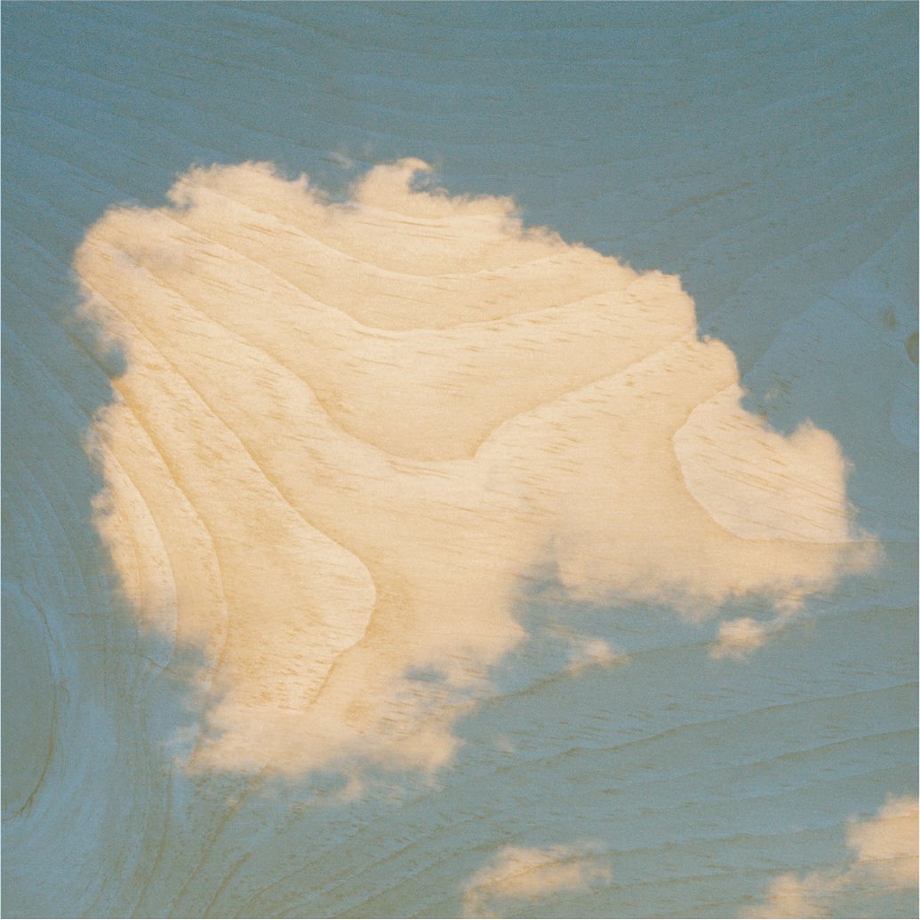 Poster 45T/7 inch houten wolkenfoto's