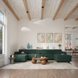 Modular Sofa GRACIA - U-shaped 180 x 360 x 180 cm - Green