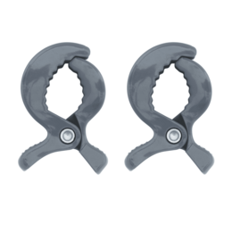Baby toy fastening clips in gray - set of 2