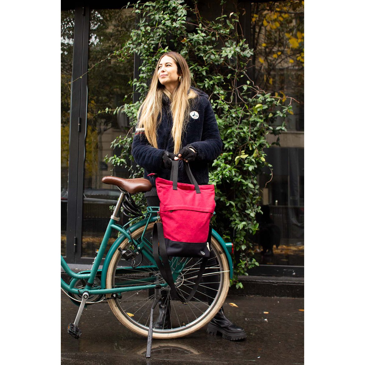 Flo bicycle shopper bag - Cherry