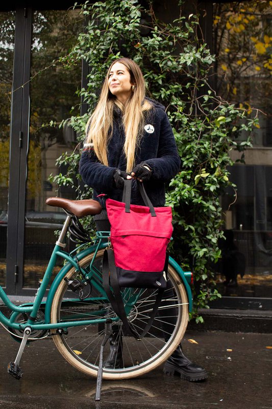 Borsa shopper per bicicletta Flo - Cherry