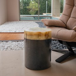 Mesa de centro Mármol negro y ónix verde claro