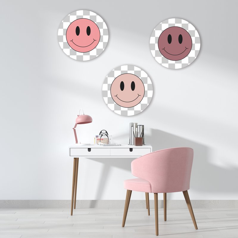 Wandkreis-Set Smileys Pink