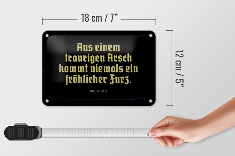 Tin sign saying 18x12cm from a sad ass comes decoration