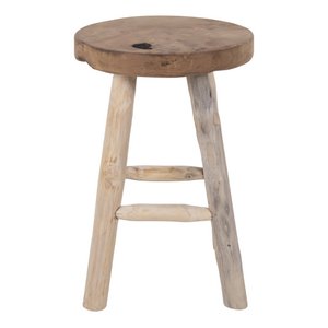 Badia Stool - Teak, Natural - Ø30x45 cm