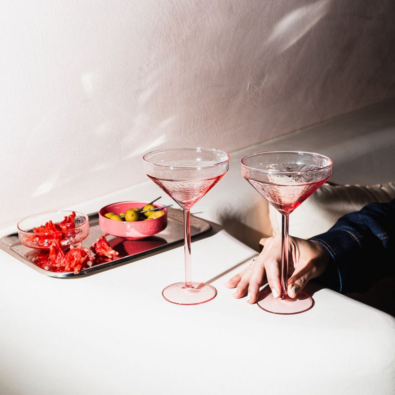 Cocktail glasses Claude, set of 2, pink