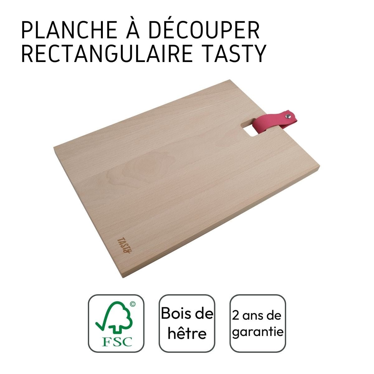 Rechteckiges Holzschneidebrett 35 x 25 cm Tasty Green