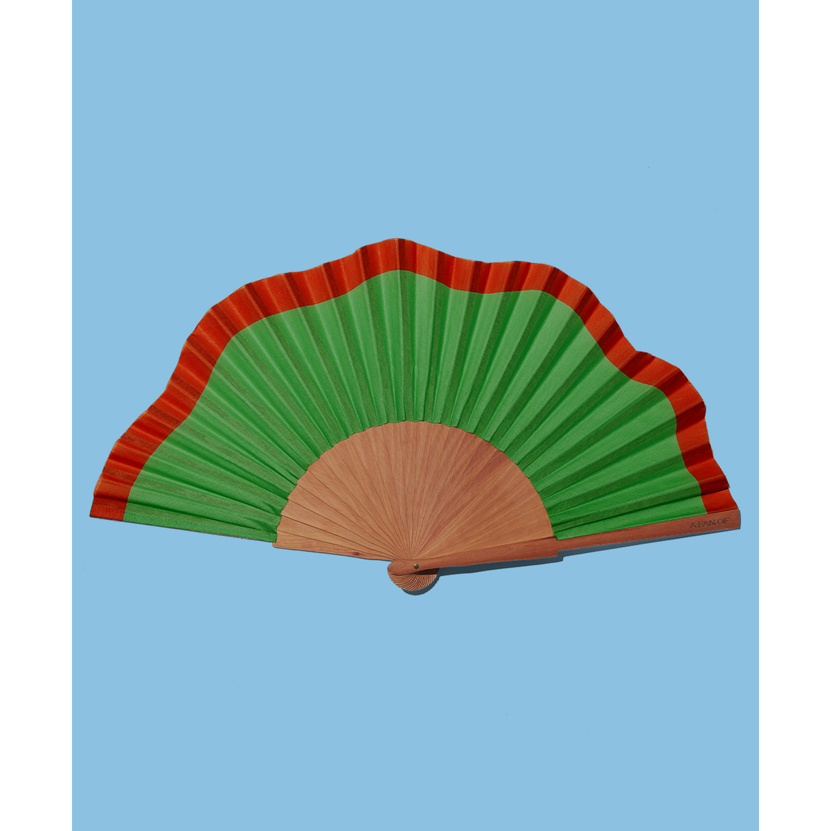 Abanico FLUID SHAPES MAXI  - 27 cm - Verde y rojo