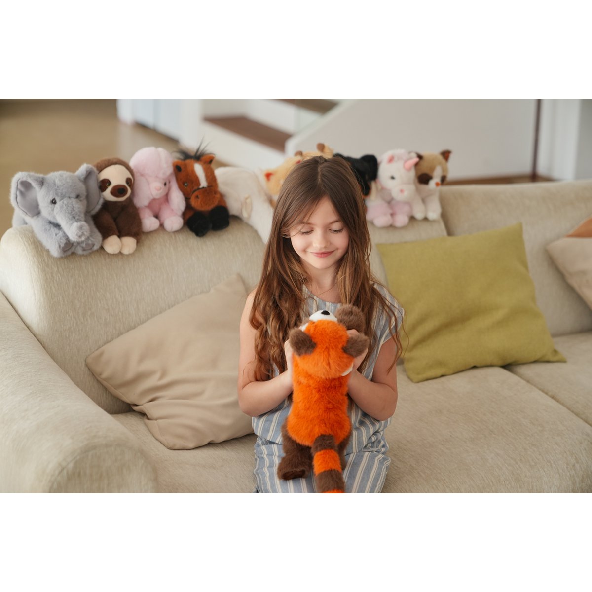Peluche One Love - Panda Rojo Naranja Oxidado y Marrón