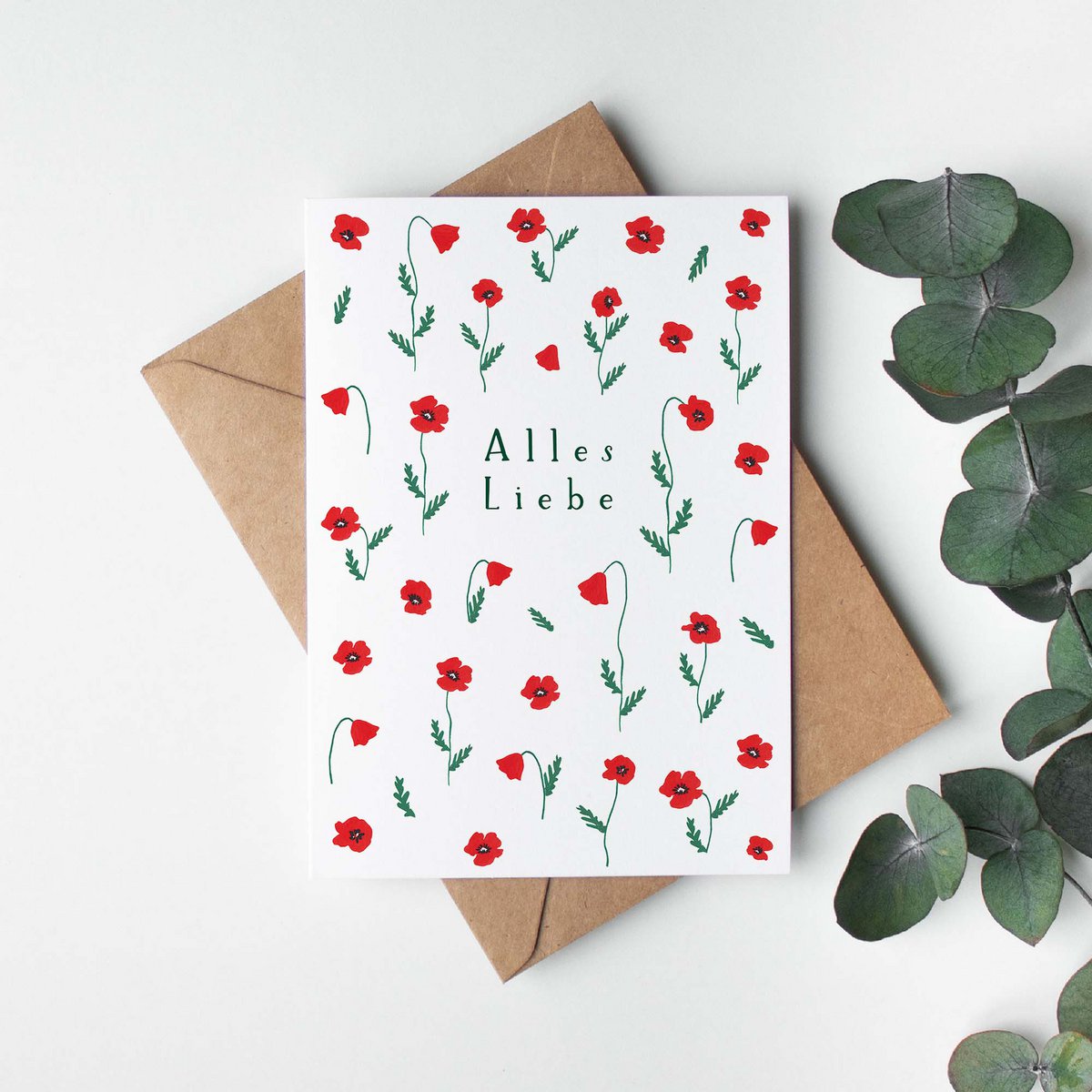 Folding card "Love poppies"