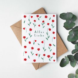 Folding card "Love poppies"