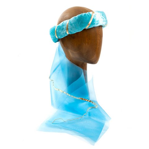SCHAUMSTOFF PRINCESS STIRNBAND KROWN VELVET BLUE - ST690