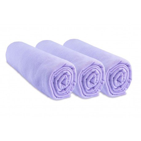 Set van 3 hoeslakens van 100% katoenjersey - 60x120 cm
