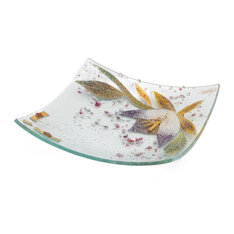 Frasco de empatata en vidrio Murano, favorita de la idea de regalo, decoración de oro floral