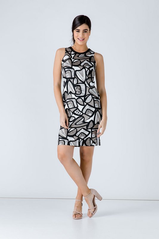 Vestido estampado sin mangas