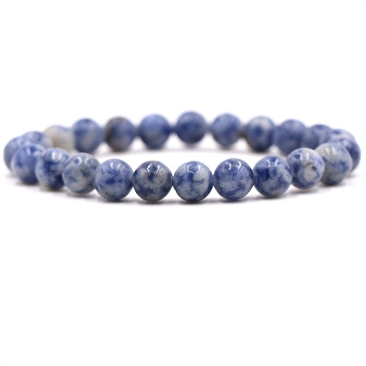Sattva rocce | SENZA STRESS | Bracciale Blue Spot Jaspis Crystal Healing 8mm Mala