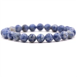 Sattva rocce | SENZA STRESS | Bracciale Blue Spot Jaspis Crystal Healing 8mm Mala