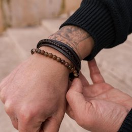 Læderarmbånd "Stone"