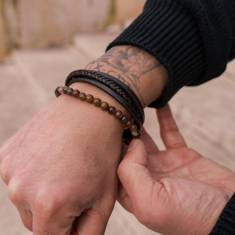 Læderarmbånd "Stone"