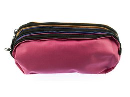 Trousse Kangaro 3 compartiments orange/bleu/fuchsia env. 25x9x11cm