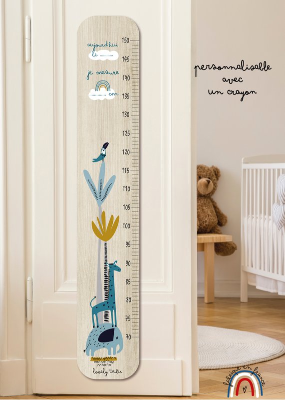 MISURATORE DI ALTEZZA GIRAFFA BLU BAOBAB