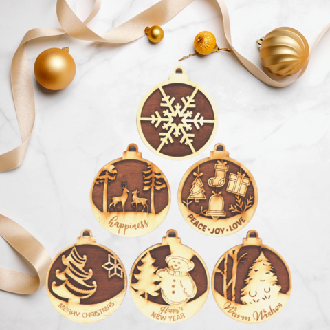 Weihnachtsanhänger / Weihnachtsschmuck Stil 1 – 6er-Set