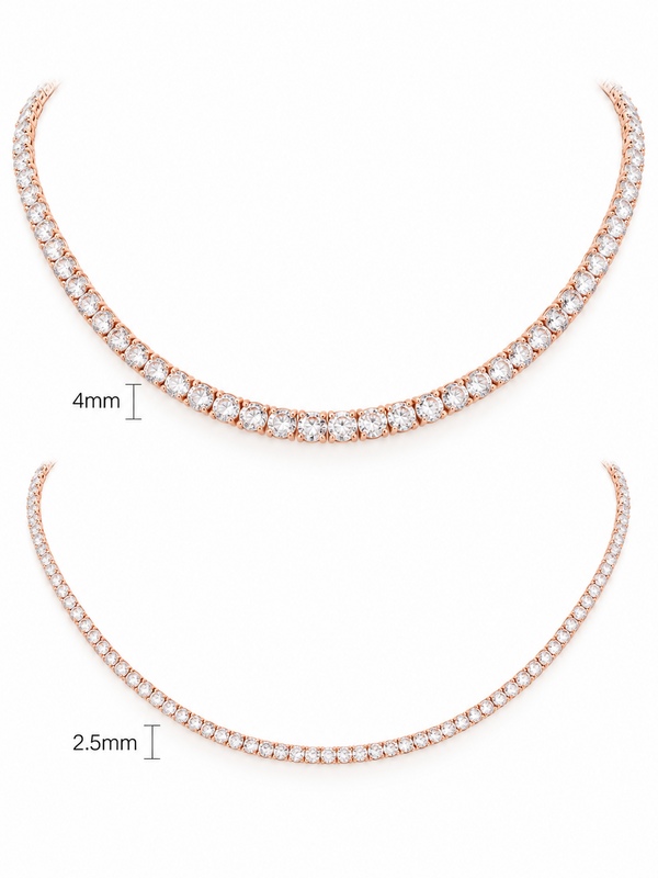 Timeless Diamond-Look Rivière Choker Necklace