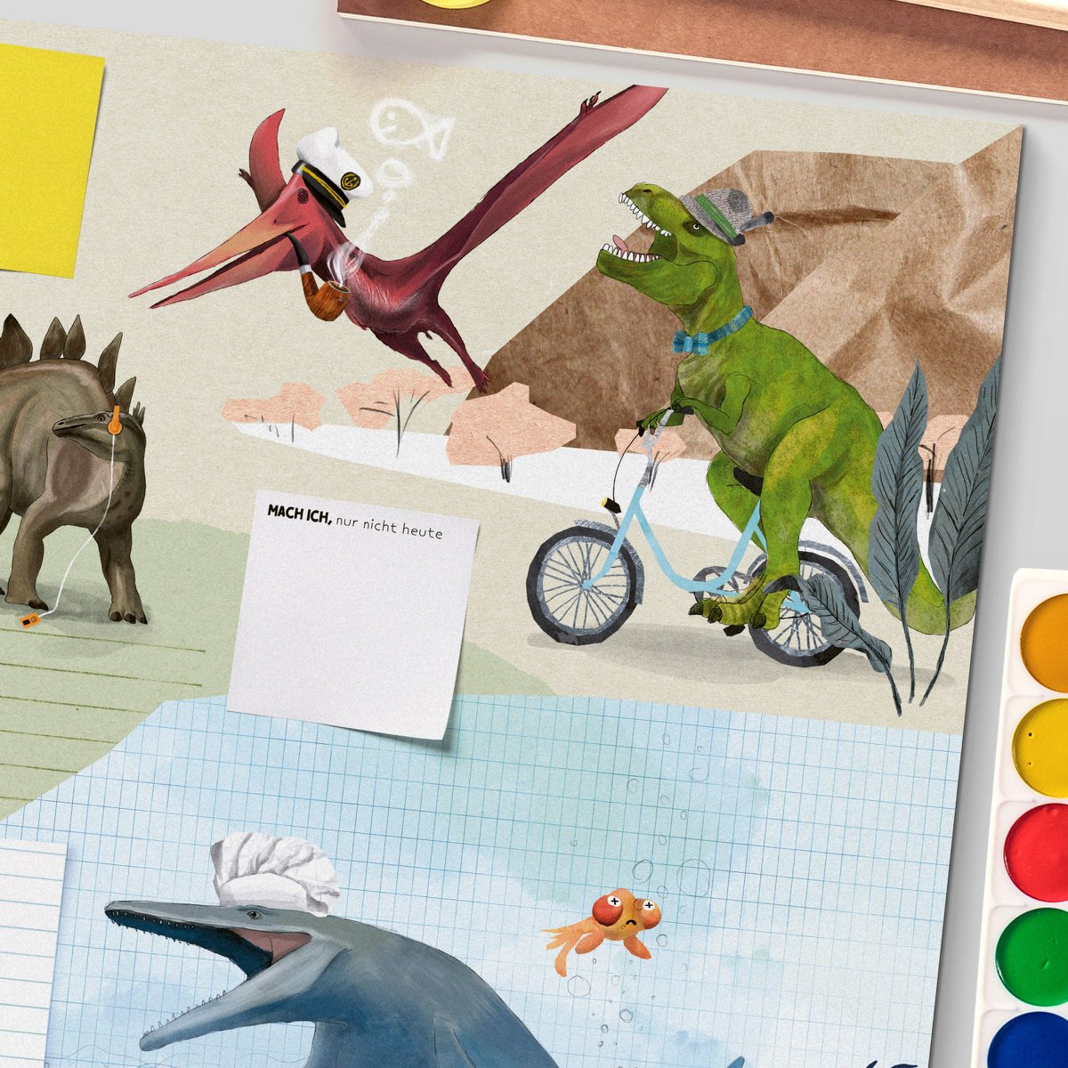 Schreibtischunterlage Dinos – Kritzelblock mit T-Rex & Co.