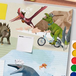 Schreibtischunterlage Dinos – Kritzelblock mit T-Rex & Co.