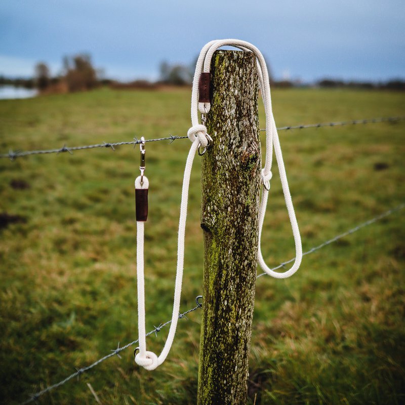 Just Cotton adjustable dog leash | Rope line Ecru