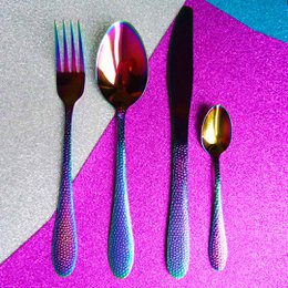 Rainbow cutlery set 24 pieces | stainless steel