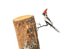 Pic épeiche en métal à coller sur arbre