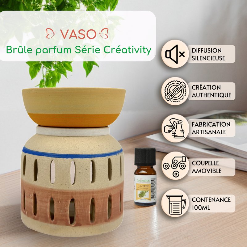 Creativity Series perfume burner – Vaso – Matte ceramic – Handcrafted – Customizable – Original gift idea