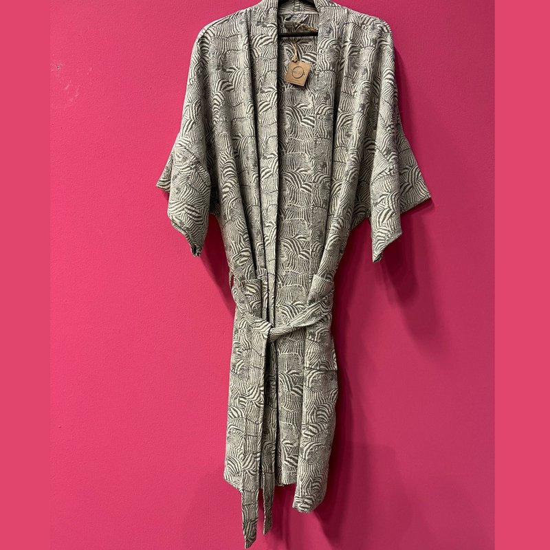 Albornoz tipo kimono de gasa de algodón