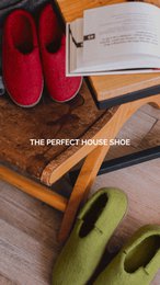 Classic Slipper - Filzpantoffel mit Ledersohle, rot