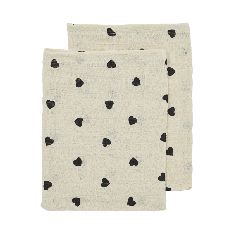 Sweet Heart Soft Sand/Black 20x17cm - 2-pack