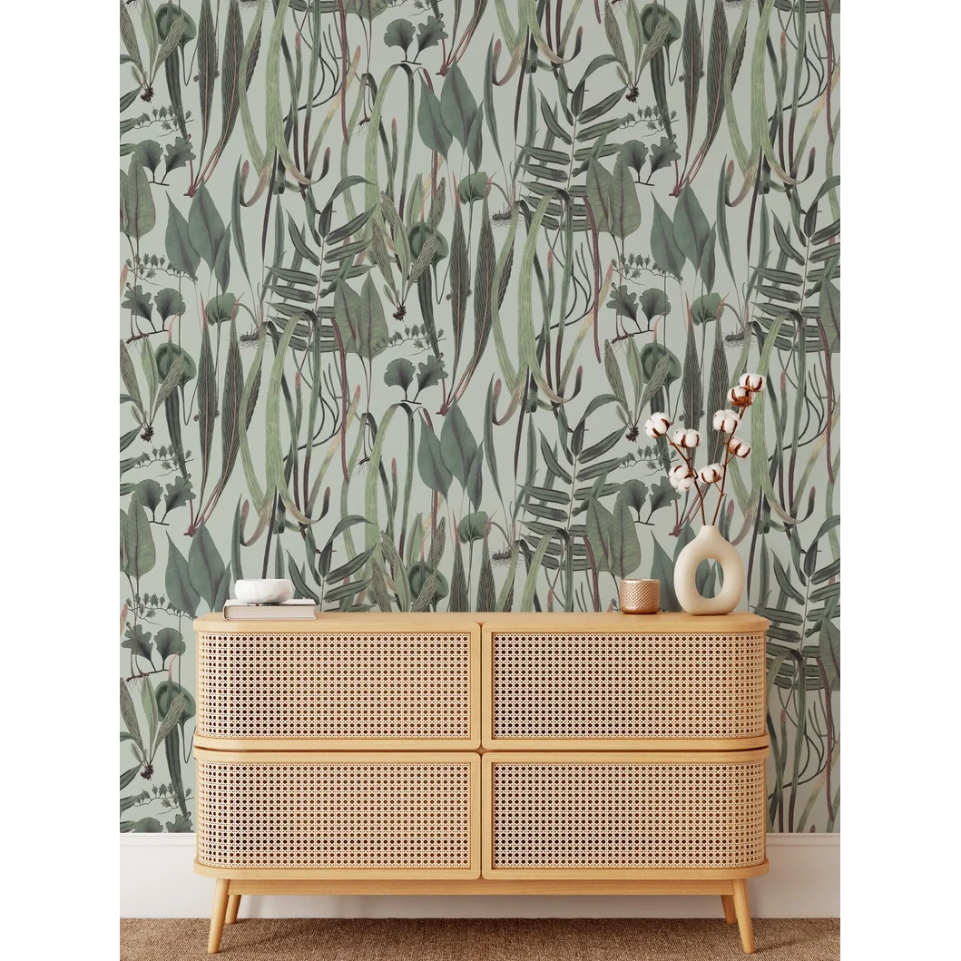 Vintage botanische kruiden behang