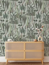 Papel pintado vintage de hierbas botánicas