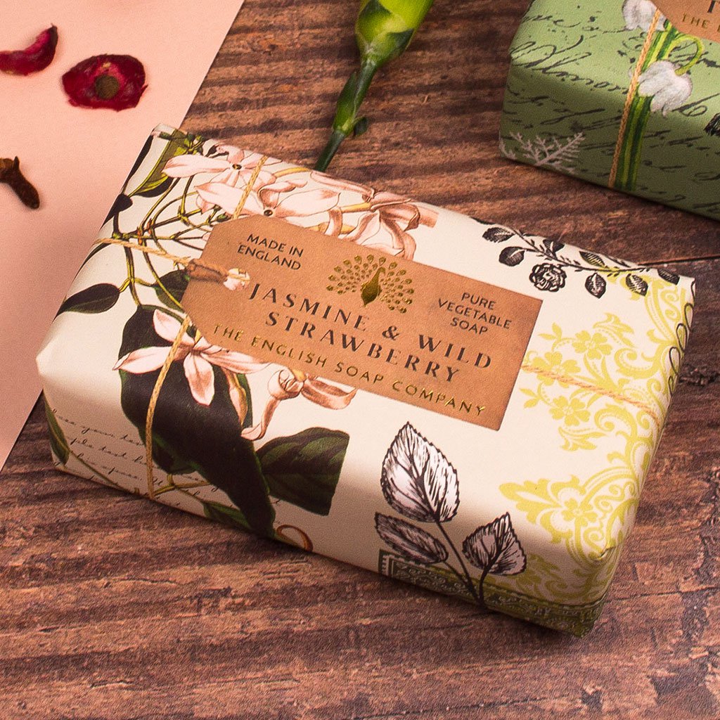 SAPONE INGLESE C° 190g zeep - Gelsomino & Fragoline di bosco