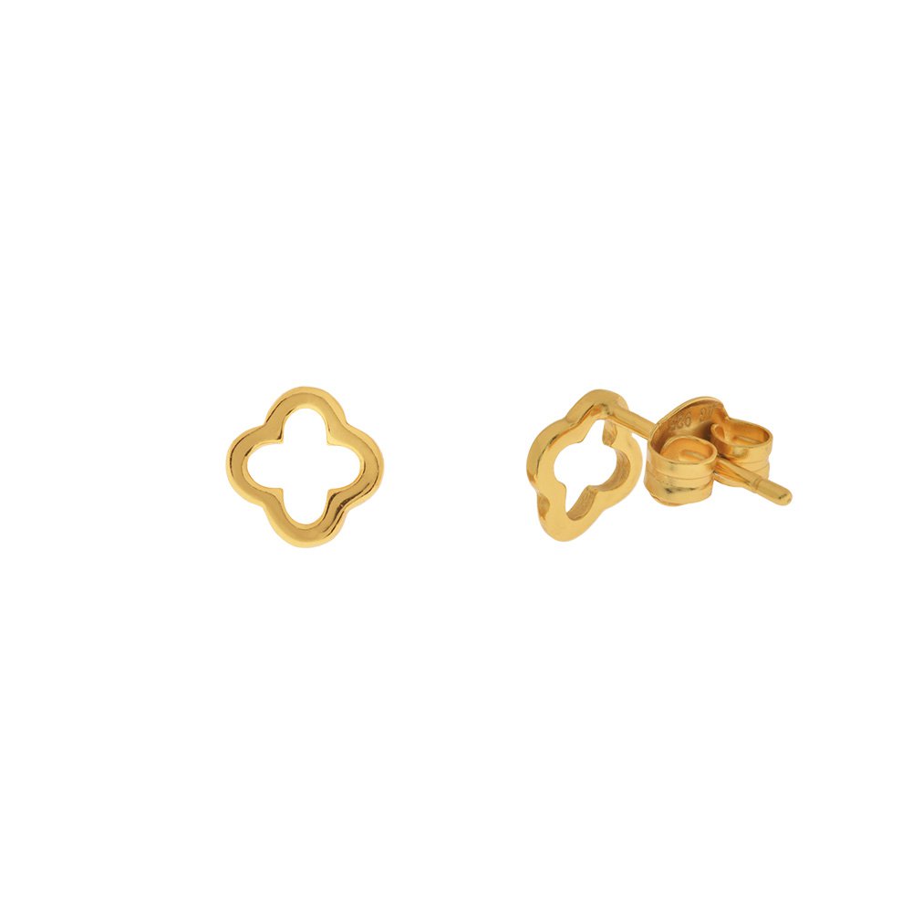 MINI Clover ear studs, 18 K yellow gold plated